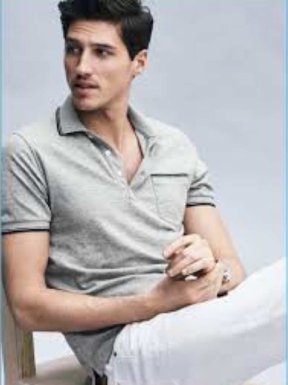 J. Crew Light Gray Short-Sleeve Polo with Chest Pocket